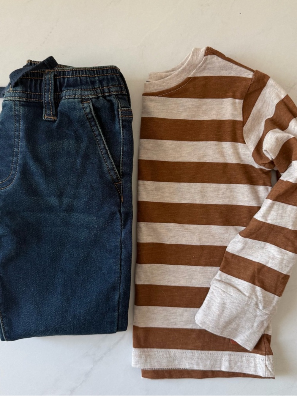 NWOT 7 For All Mankind Kids Long-Sleeve Striped Tee and Jeans